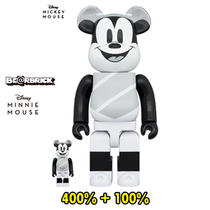 BE@RBRICK HAT AND PONCHO MICKEY 100％ & 400％ (TC) 