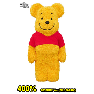 BE@RBRICK 400% Winnie the Pooh COSTUME Ver.(PILE FABRIC) (TC)