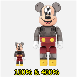 BE@RBRICK 400% + 100% CLOT Mickey Mouse 3-Eyed  (tc)