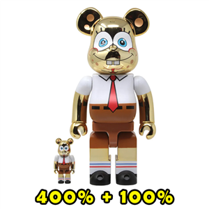 Be@rbrick 400%+100% SpongeBob GOLD CHROME       (TC)