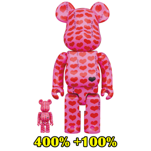 BE@RBRICK Pink Heart - HIDE 100% & 400%  (TC) 