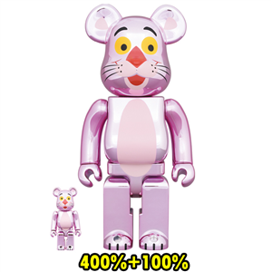 Be@rbrick 400%+100% PINK PANTHER CHROME Ver.